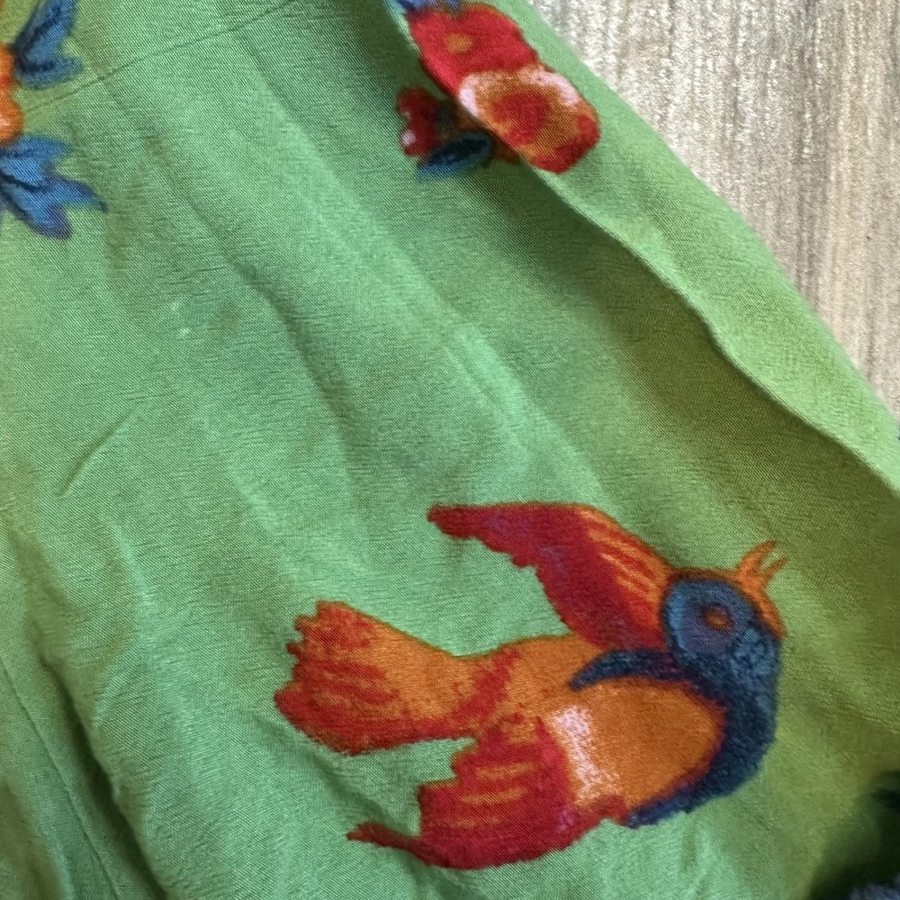 Anthropologie Green Floral Button-Down Top - Picture 12 of 12